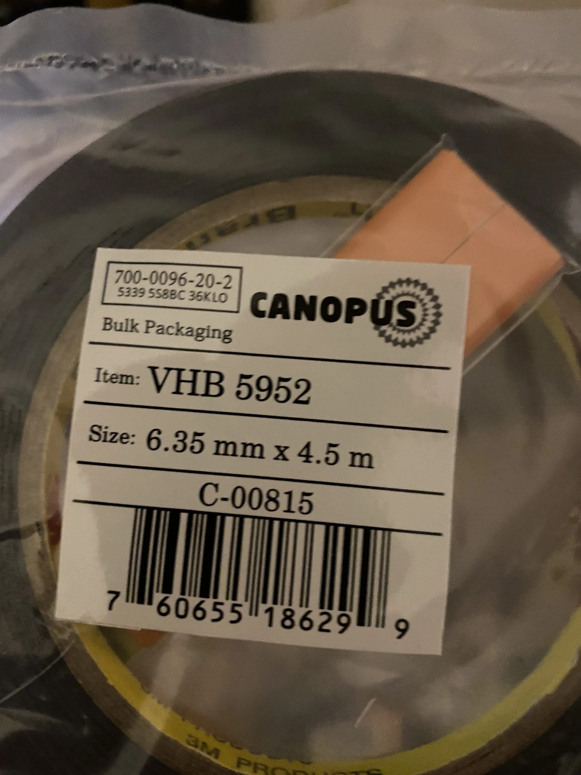 3M VHB 5952 Foam Tape (6.35mm x 4.5m) - Image 3